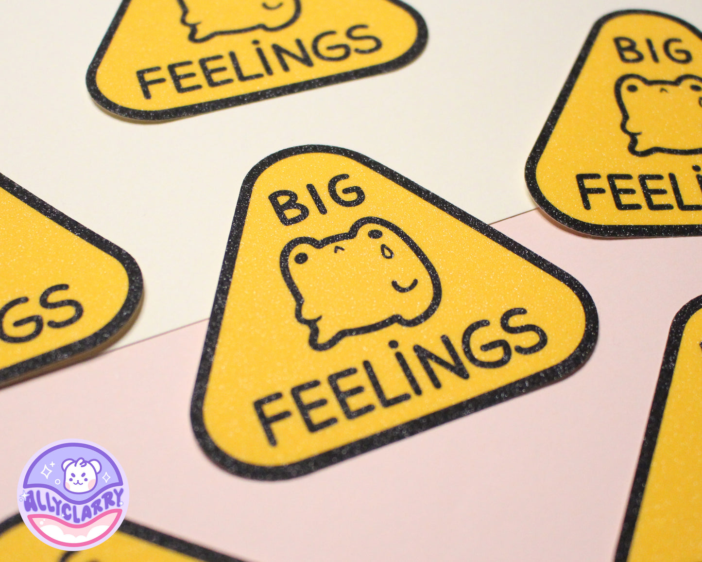 Big Feelings Frog glitter vinyl sticker