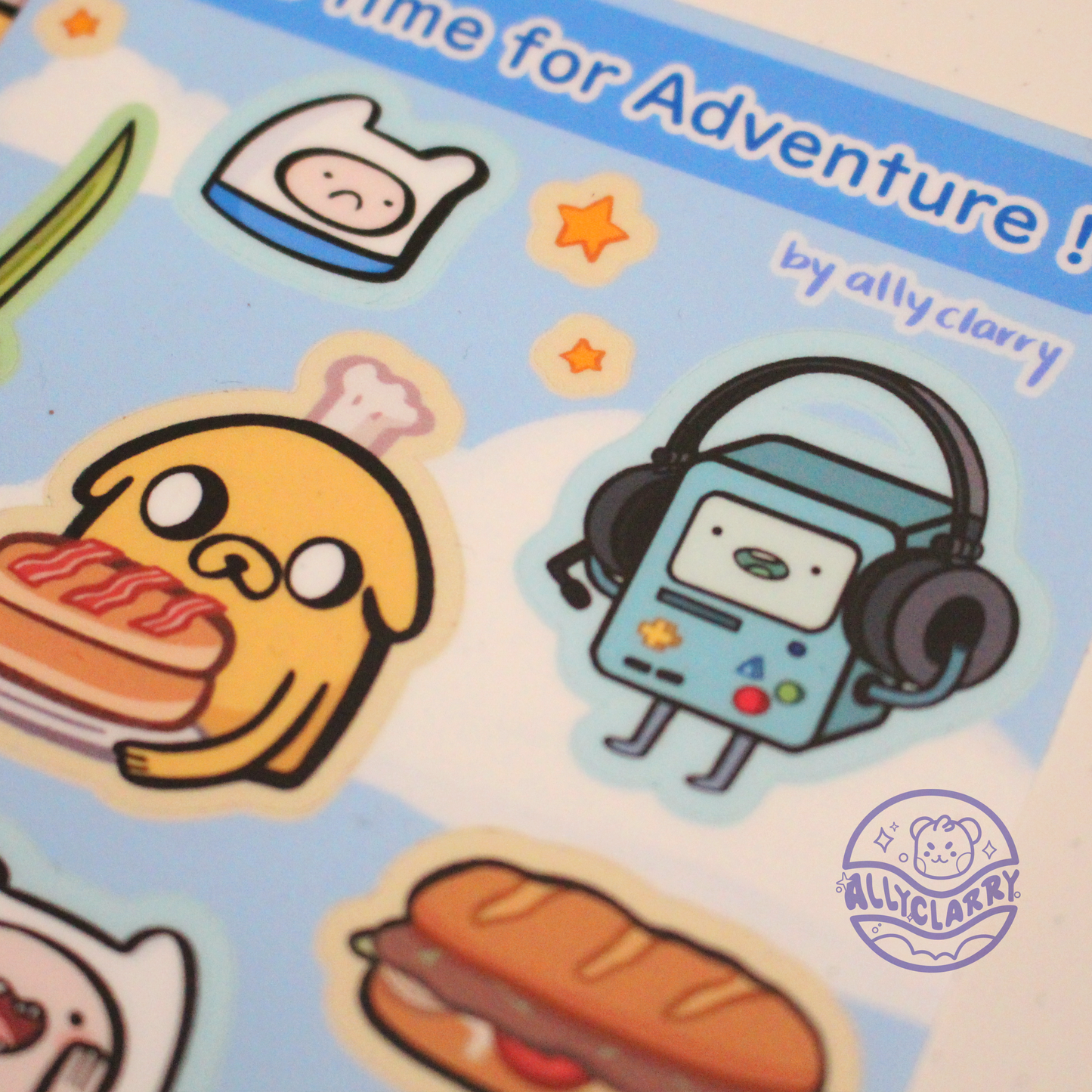 Finn and Jake Adventure Time sticker sheet