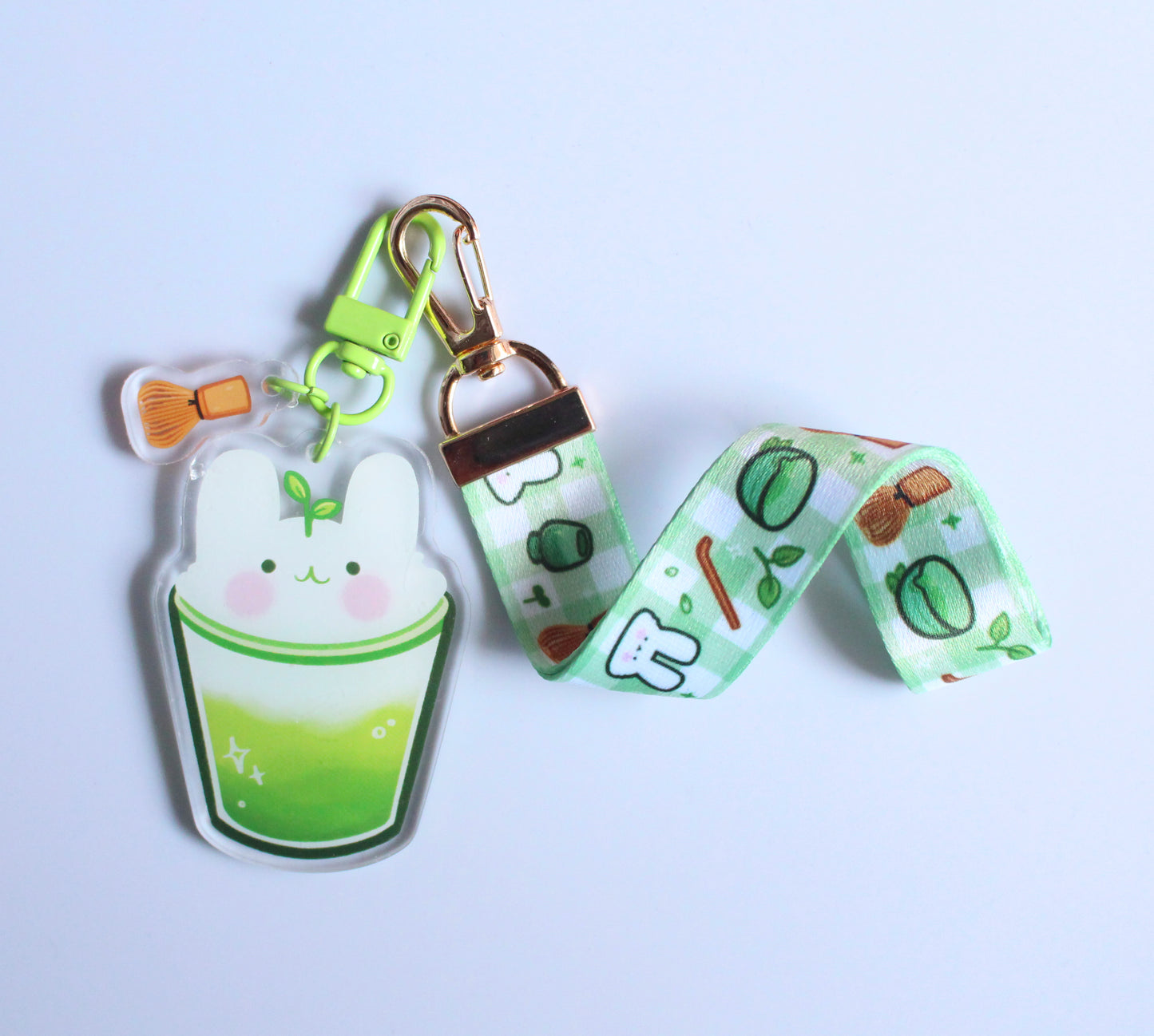Matcha Bun Lanyard Acrylic Charm