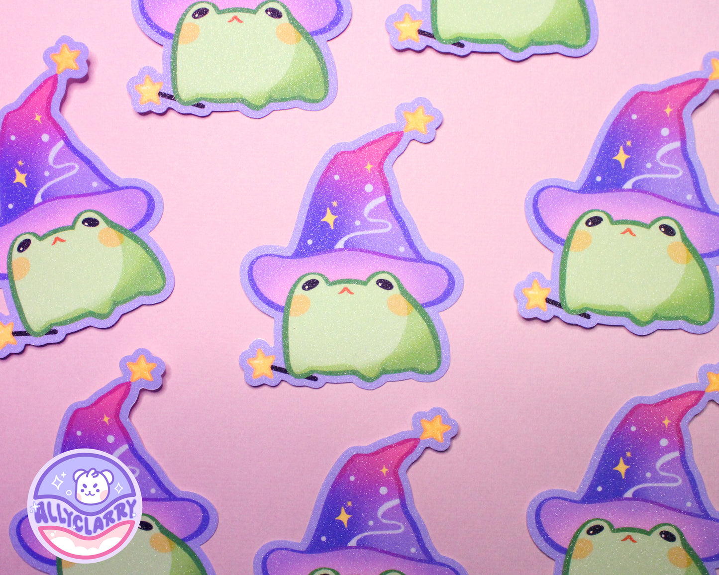Witch Frog glitter vinyl sticker