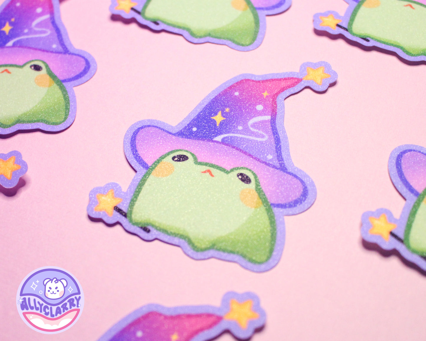 Witch Frog glitter vinyl sticker