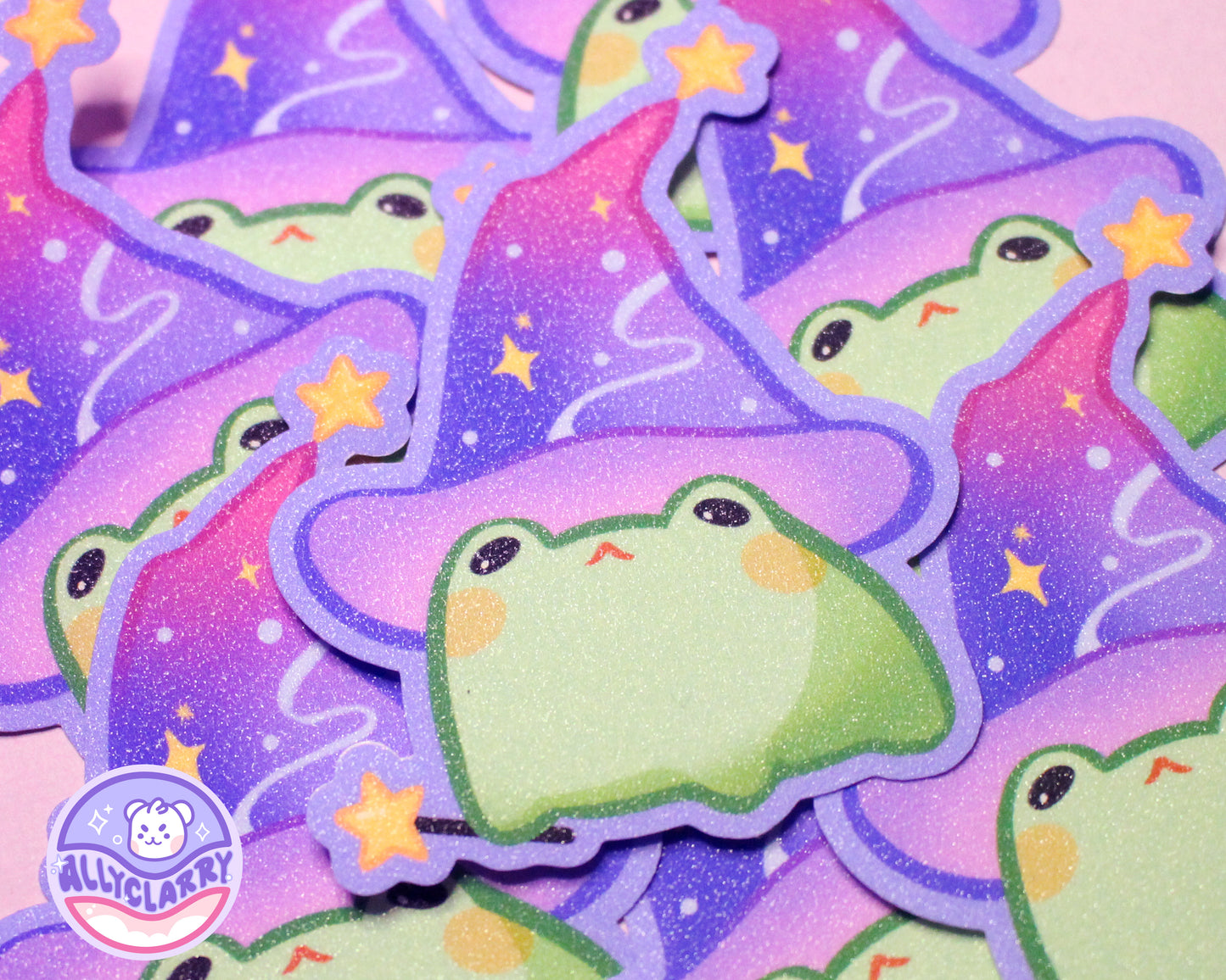 Witch Frog glitter vinyl sticker