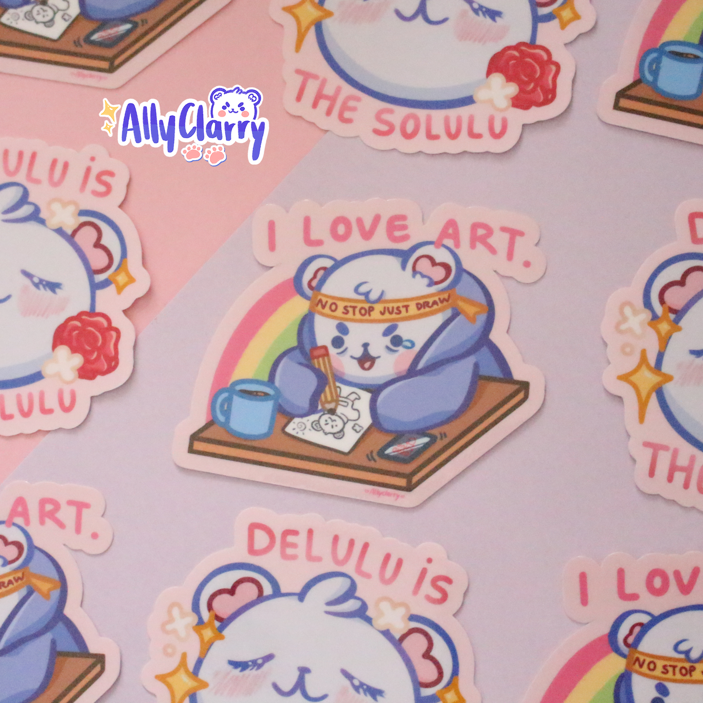 I Love Art Chonkybear vinyl sticker