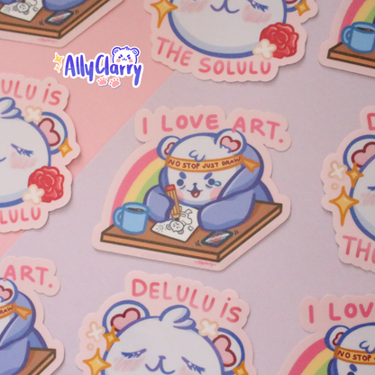 I Love Art Chonkybear vinyl sticker