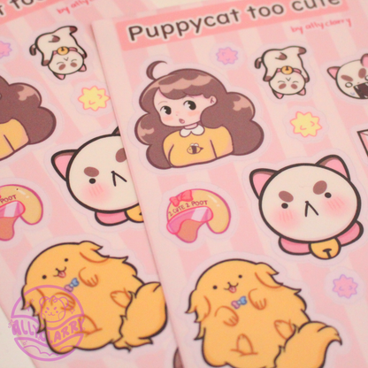 Bee & Puppycat too cute Vinyl Sticker Sheet
