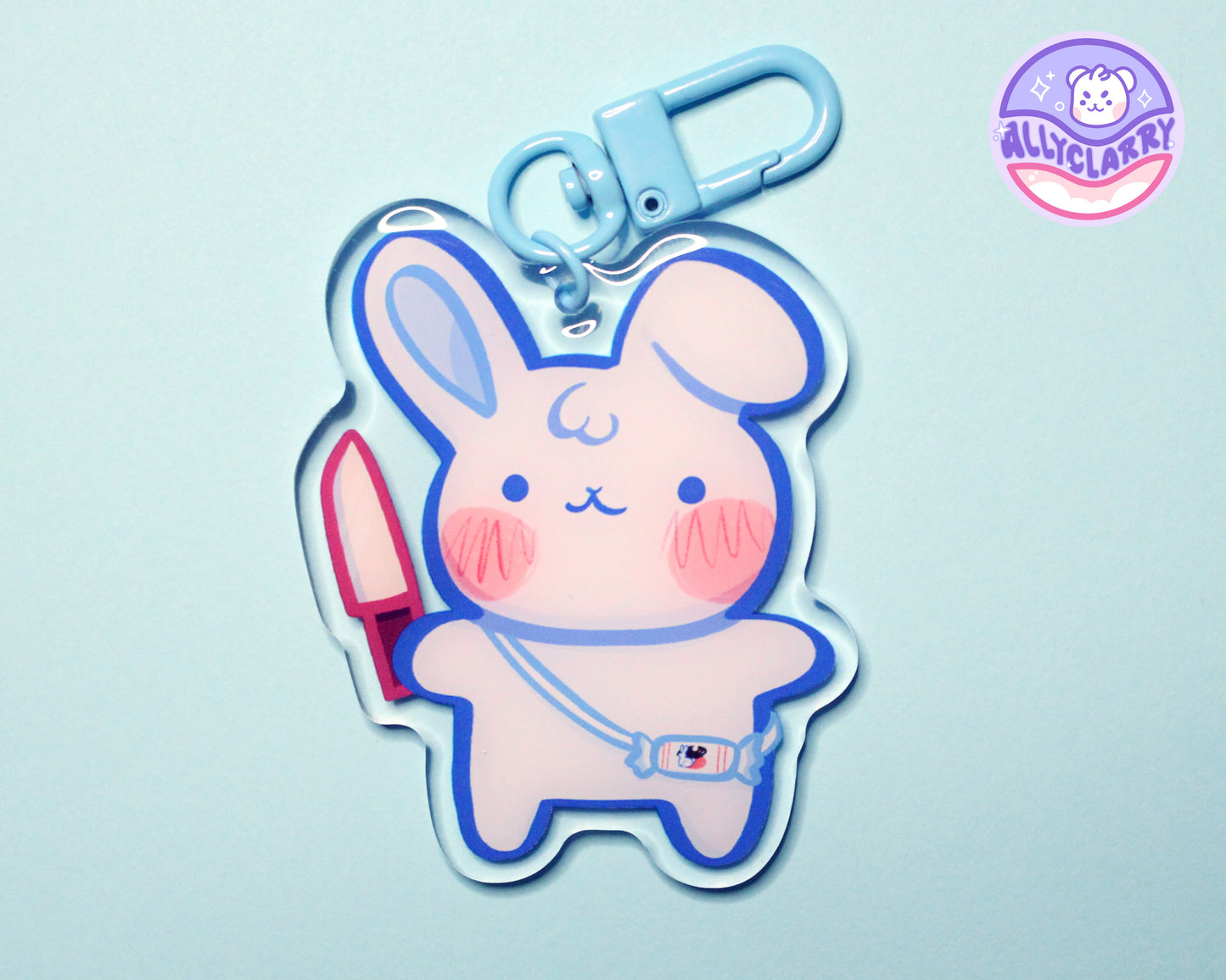 Bunny Knife Acrylic Charm