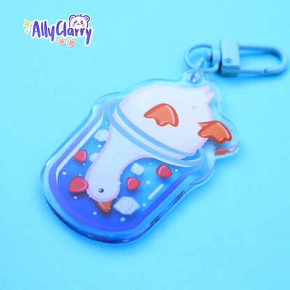 Duck & Strawberries Acrylic Charm