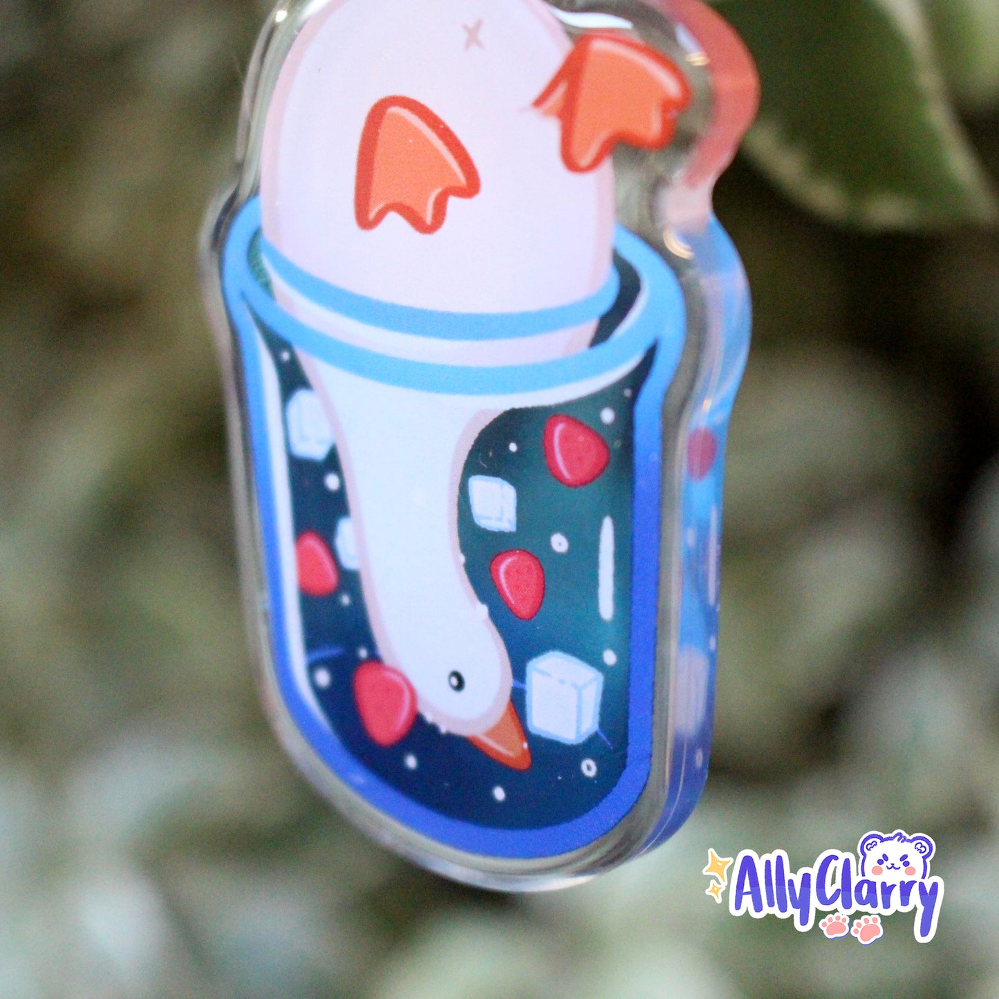 Duck & Strawberries Acrylic Charm