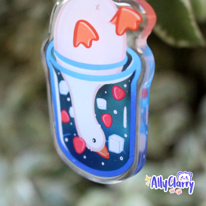 Duck & Strawberries Acrylic Charm