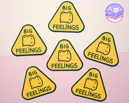 Big Feelings Frog glitter vinyl sticker