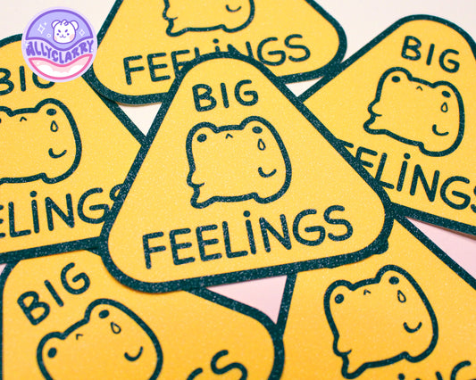 Big Feelings Frog glitter vinyl sticker