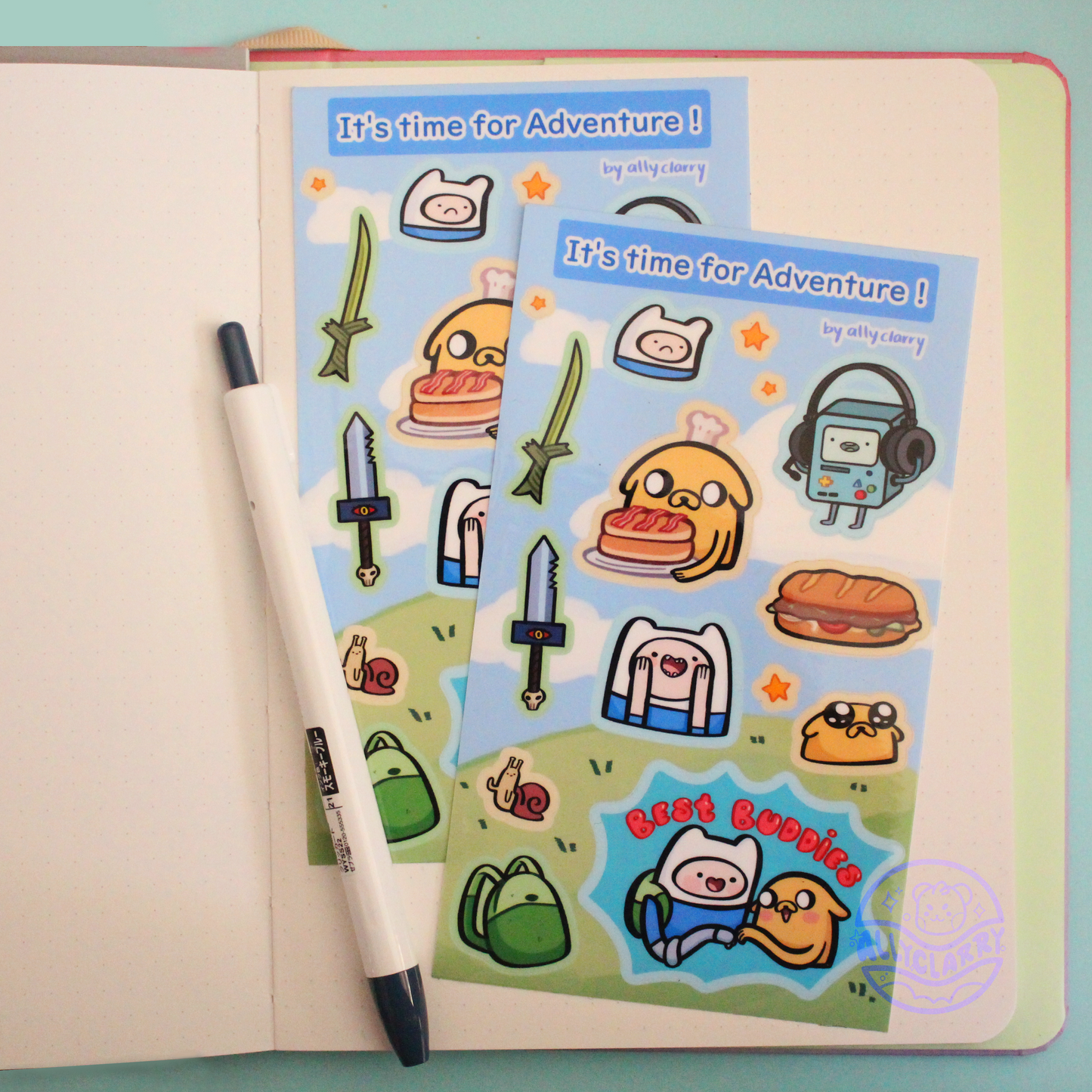 Finn and Jake Adventure Time sticker sheet