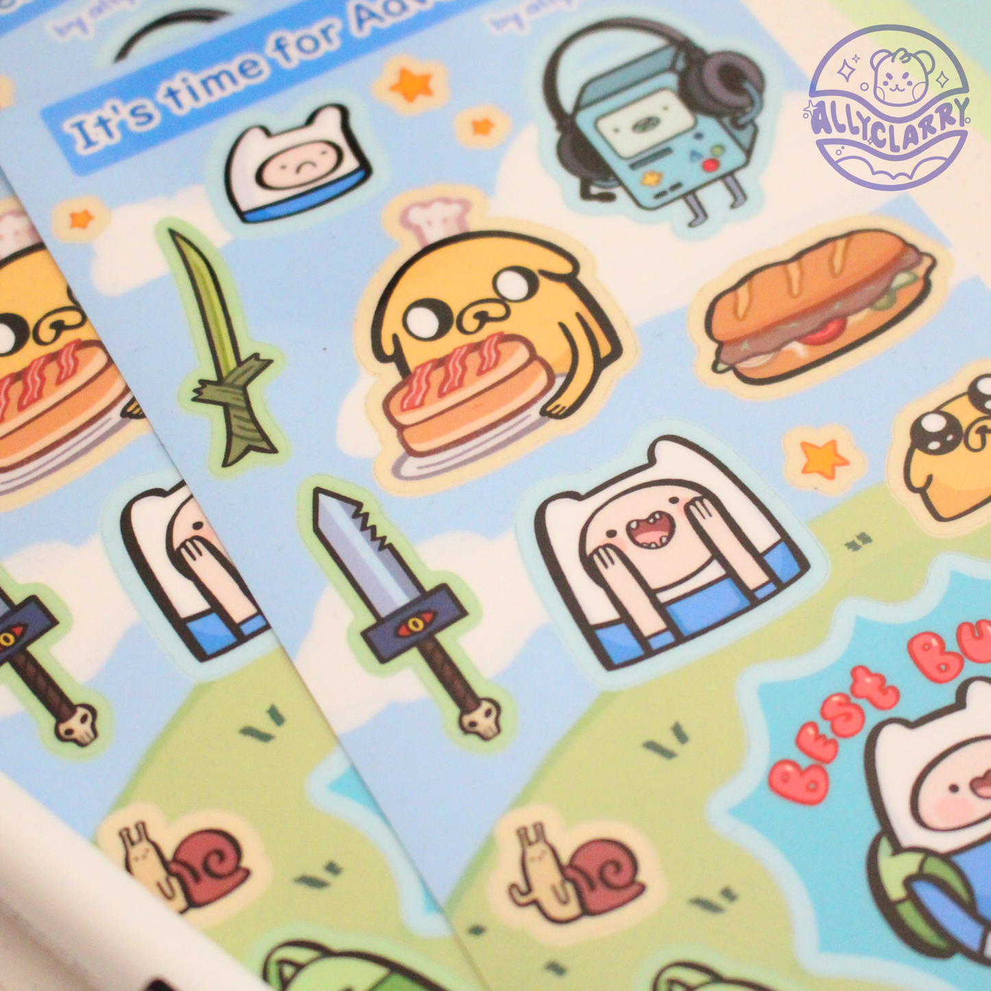 Finn and Jake Adventure Time sticker sheet