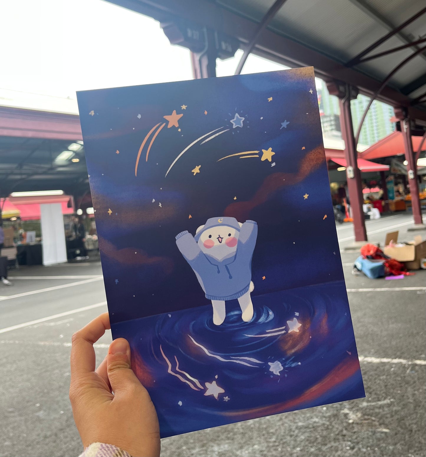 Chonkybear Starry Night Art Print