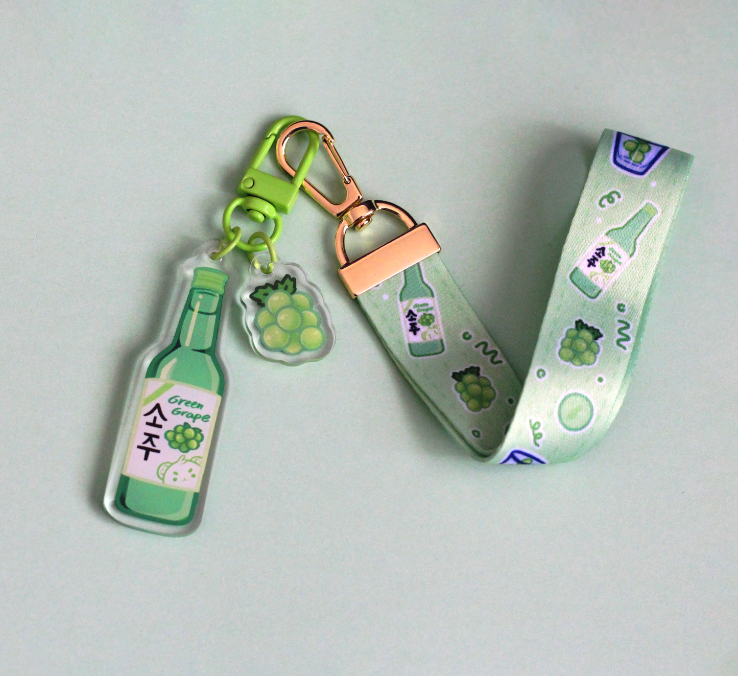 Green Grape Soju Lanyard Acrylic Charm