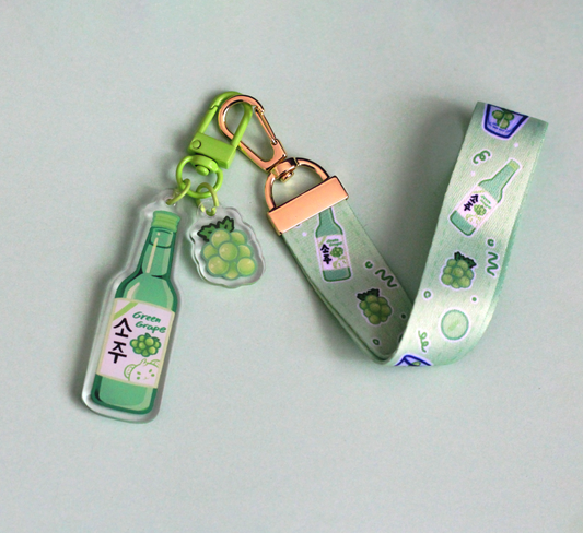 Green Grape Soju Lanyard Acrylic Charm