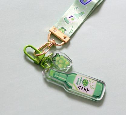 Green Grape Soju Lanyard Acrylic Charm