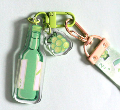 Green Grape Soju Lanyard Acrylic Charm