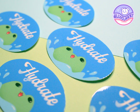 Hydrate vinyl sticker