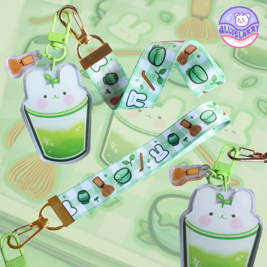 Matcha Bun Lanyard Acrylic Charm
