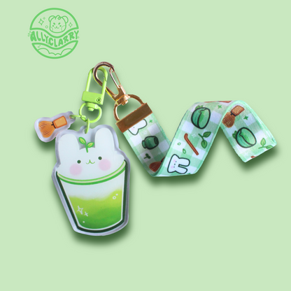 Matcha Bun Lanyard Acrylic Charm