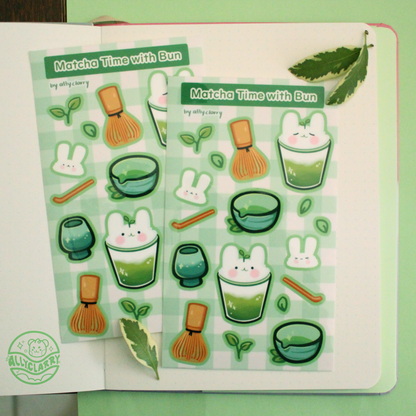Matcha Bunny Vinyl Sticker Sheet