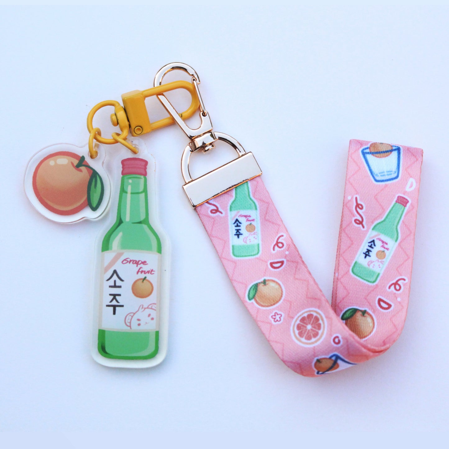 Grapefruit Soju Lanyard Acrylic Charm