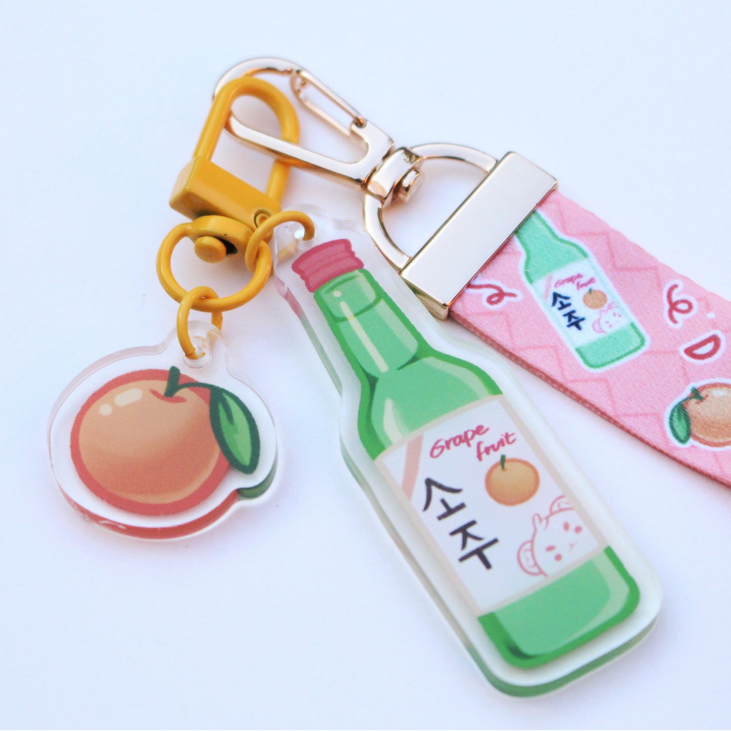 Grapefruit Soju Lanyard Acrylic Charm