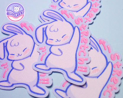 Stretch White Rabbit glitter vinyl sticker