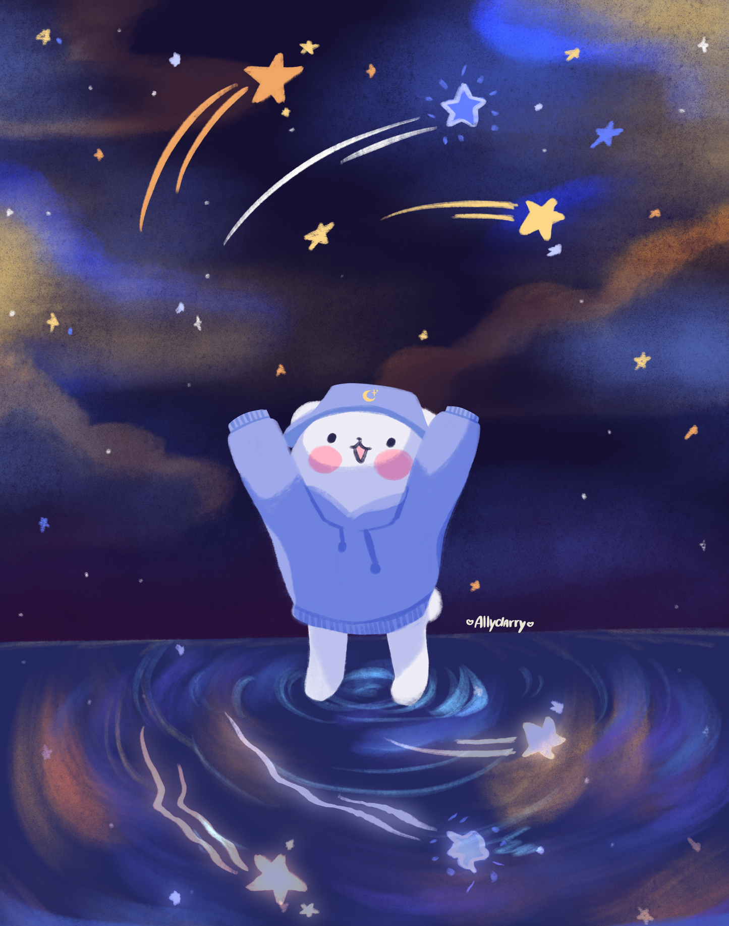 Chonkybear Starry Night Art Print