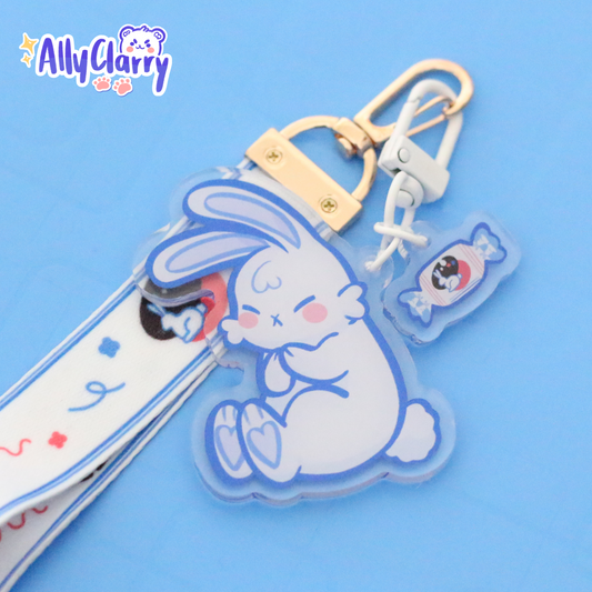 White Rabbit Lanyard Acrylic Charm