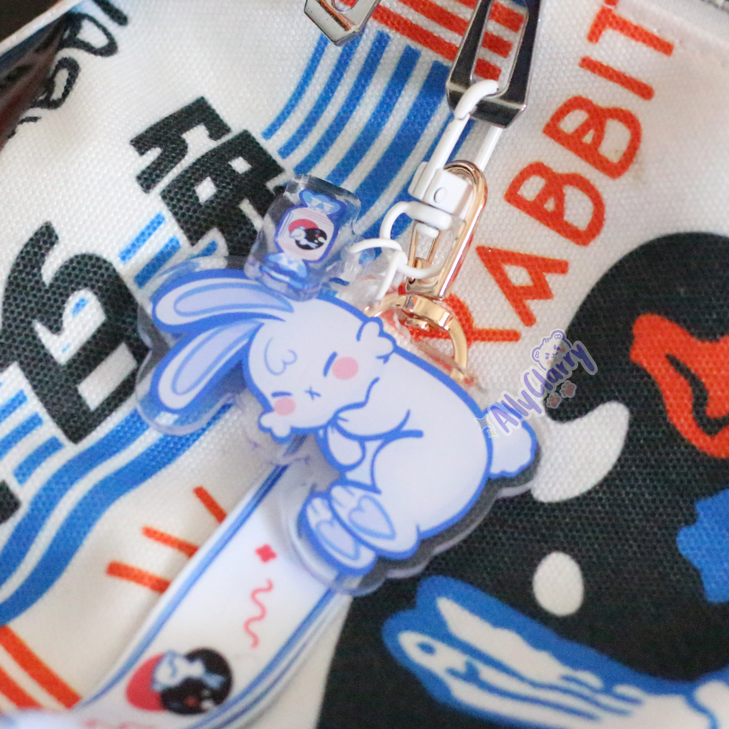 White Rabbit Lanyard Acrylic Charm