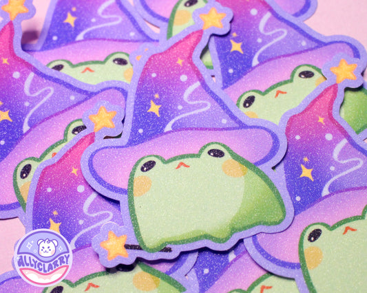 Witch Frog glitter vinyl sticker