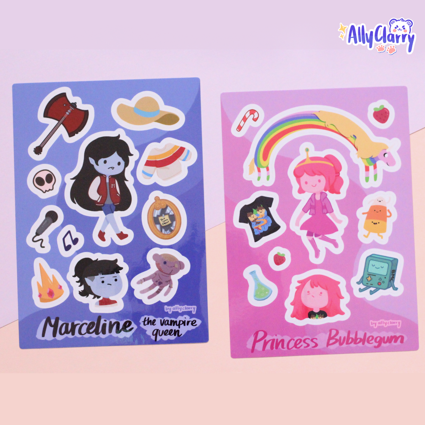 Bubblegum and Marceline Daily Lives sticker sheets
