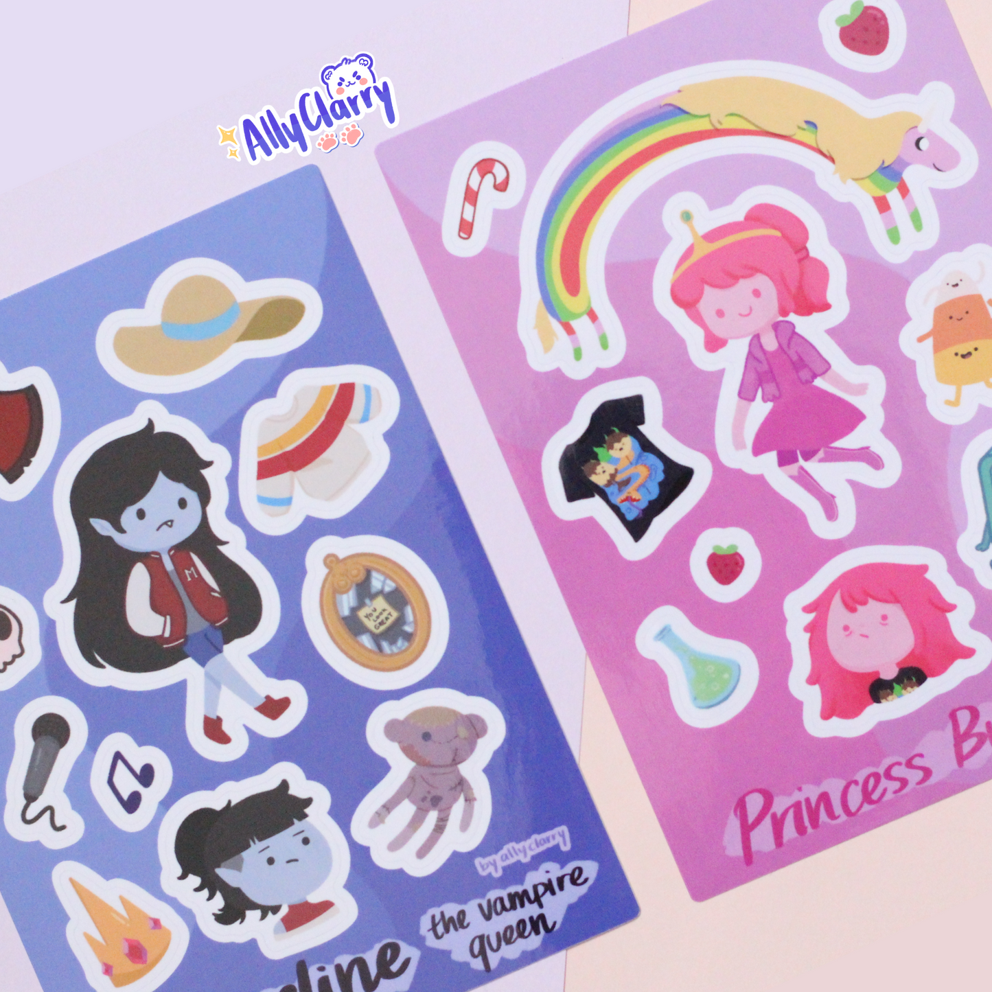 Bubblegum and Marceline Daily Lives sticker sheets