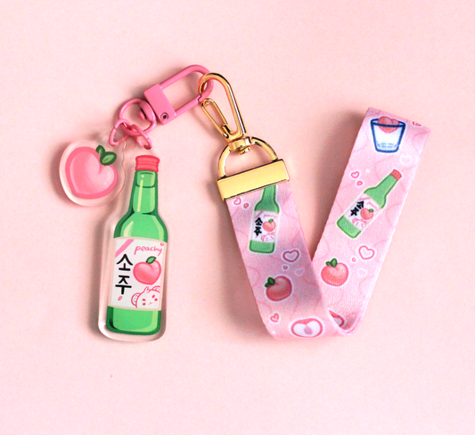 Peach Soju Landyard Acrylic Charm