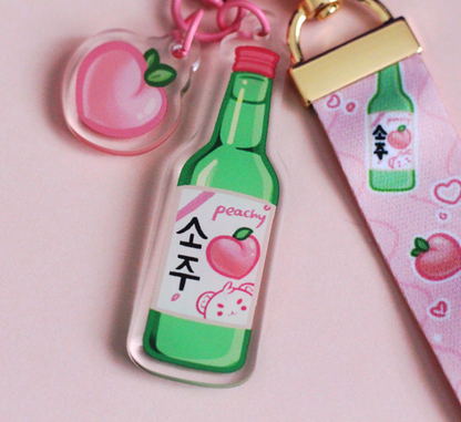 Peach Soju Lanyard Acrylic Charm
